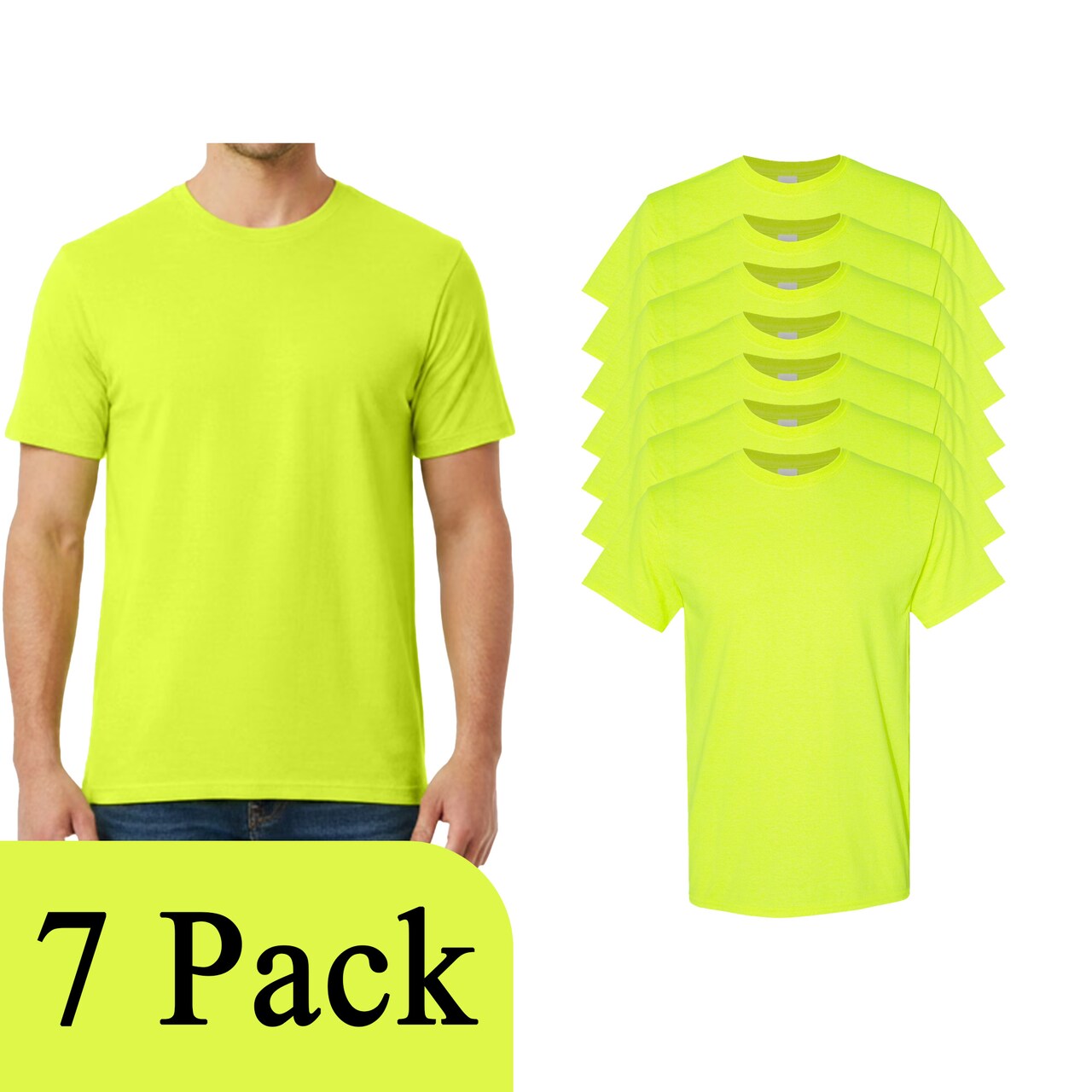 Gildan Adult's Heavy Cotton T-Shirt - 5000, Hi Vis Safety Green Crafts Shirt